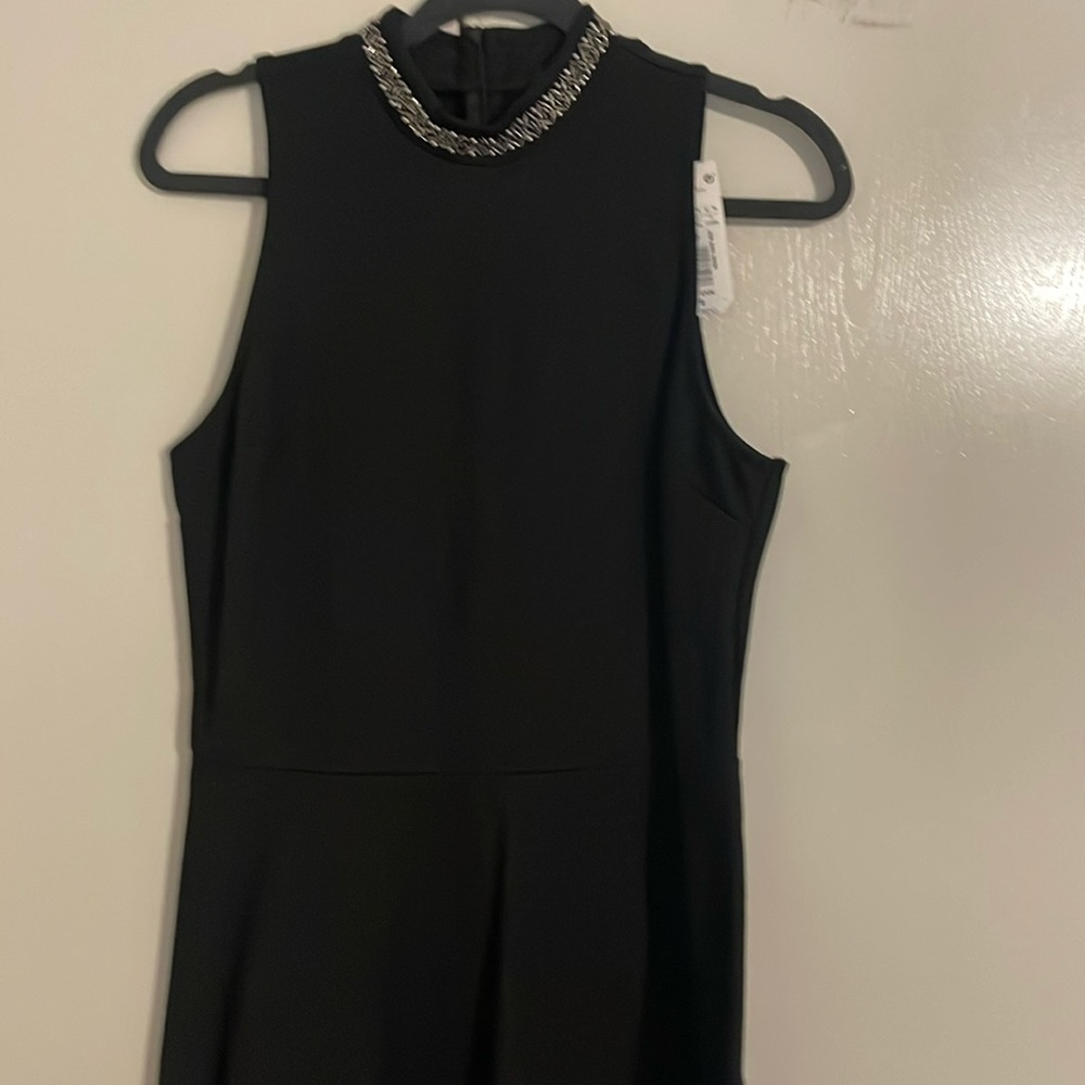 Black sleeveless haltered dress